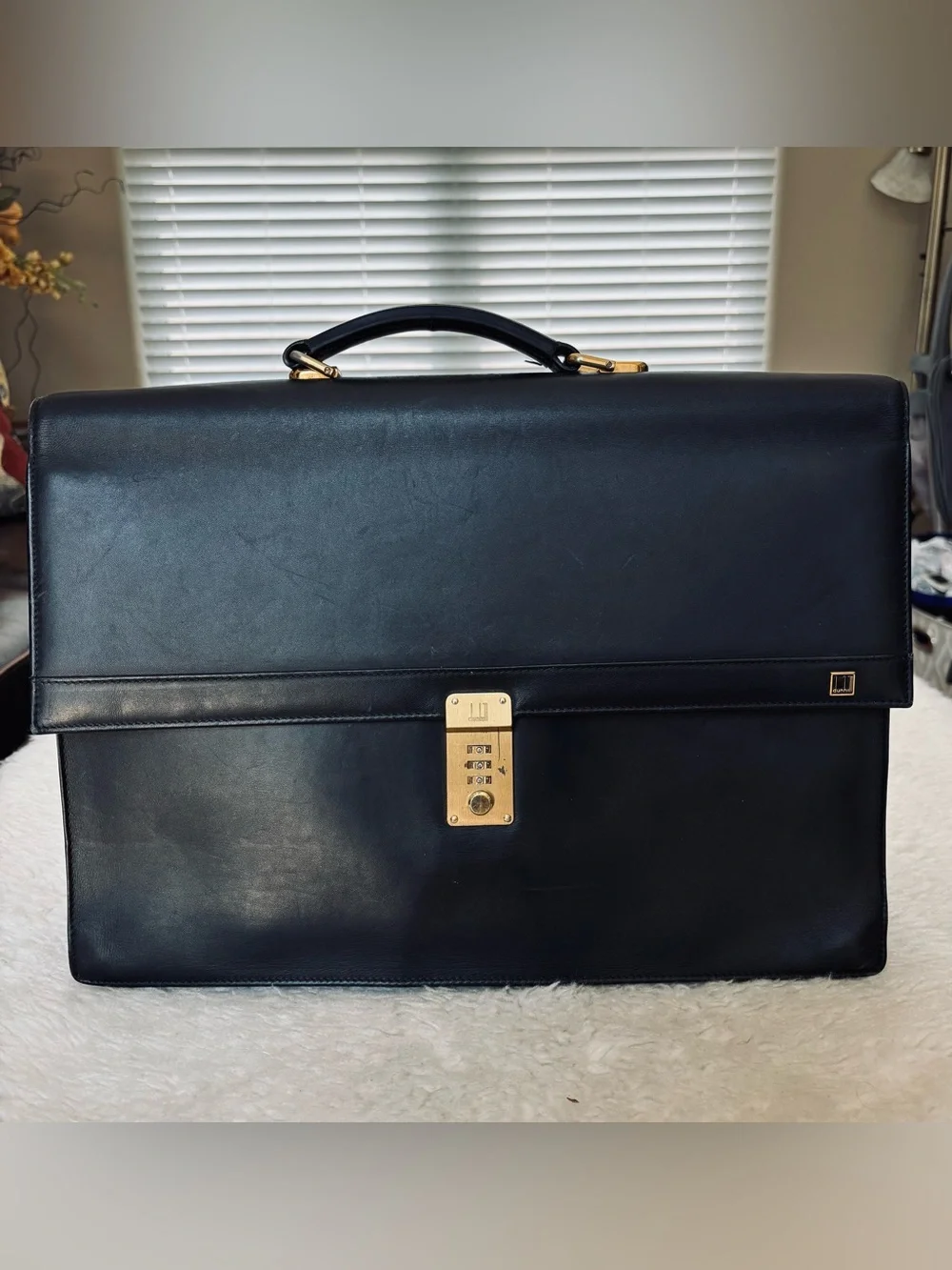 Dunhill Vintage Black Leather Unisex Attache/Business Bag